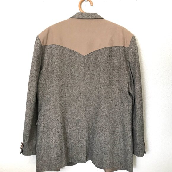 Reed St James Western Wear Blazer Jacket 46L Vintage Tweed 2 Button - Picture 3 of 12